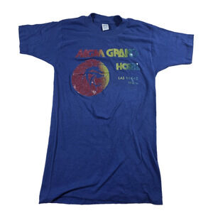 vintage mgm grand las vegas Blue Tee Shirt 70s Early 80s Size Small
